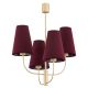 Candelabre, Lustre - Lustra cu 4 brate design modern Safiano visiniu, auriu