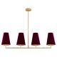 Candelabre, Lustre - Lustra cu 4 brate design modern Safiano visiniu, auriu