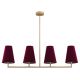 Candelabre, Lustre - Lustra cu 4 brate design modern Safiano visiniu, auriu