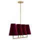 Candelabre, Lustre - Lustra cu 4 brate design modern Safiano visiniu, auriu