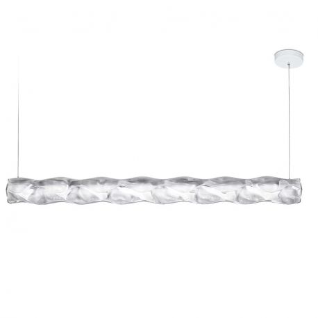 Pendule, Lustre suspendate - Lustra LED design tehnico-decorativ realizat manual Hugo orizontal prisma