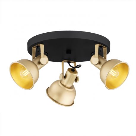 Plafoniere - Plafoniera cu 3 spoturi directionabile design modern Lenora auriu, negru