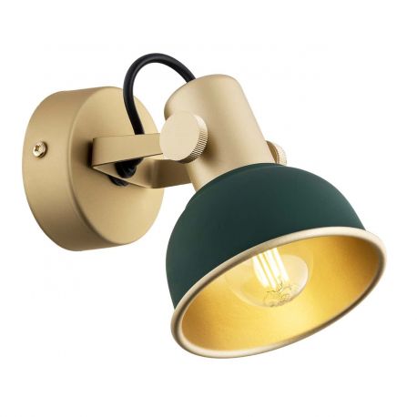 Aplice, corpuri de iluminat pentru pereti - Aplica de perete / tavan cu spot directionabil design modern Lenora auriu, verde