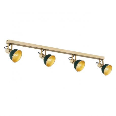 Plafoniere - Lustra cu 4 spoturi directionabile design modern Lenora auriu, verde