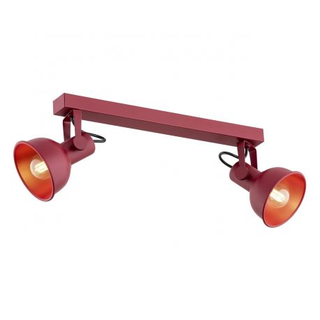 Plafoniere cu spoturi, Spoturi aplicate - Aplica de perete / tavan cu 2 spoturi directionabile design modern Lenora rosu