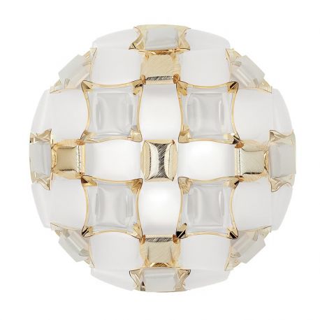Aplice, corpuri de iluminat pentru pereti - Aplica perete sau tavan design modern geometric Mida Medium White-Gold