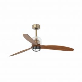 Lustre cu ventilator - Lustra cu Ventilator si telecomanda DECO FAN M LED auriu/maro