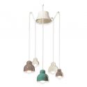 Lustra cu 5 pendule design italian realizat manual din ceramica BERIMBAU Mix