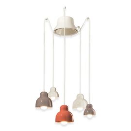 Lustra cu 5 pendule design italian realizat manual din ceramica BERIMBAU Mix