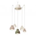 Lustra cu 5 pendule design italian realizat manual din ceramica BERIMBAU Mix