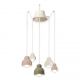 Lustra cu 5 pendule design italian realizat manual din ceramica BERIMBAU Mix