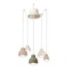 Lustra cu 5 pendule design italian realizat manual din ceramica BERIMBAU Mix