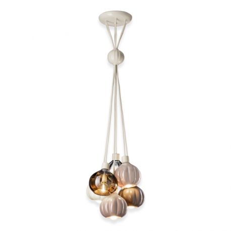 Pendule, Lustre suspendate - Lustra cu 6 pendule design italian realizat manual din ceramica si sticla AFOXÉ Mix
