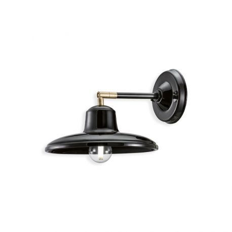 Aplice, corpuri de iluminat pentru pereti - Aplica de perete design retro realizata manual din ceramica B&W