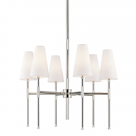 Candelabre, Lustre - Candelabru LUX design clasic BOWERY nichel lustruit, cu 6 surse de lumina
