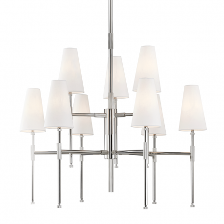 Candelabre, Lustre - Candelabru LUX design clasic BOWERY nichel lustruit, cu 9 surse de lumina