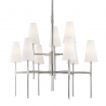 Candelabru LUX design clasic BOWERY nichel lustruit, cu 9 surse de lumina 