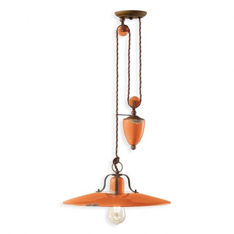 Pendule, Lustre suspendate - Pendul cu inaltime reglabila design retro realizat manual din ceramica COUNTRY