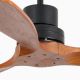Lustre cu ventilator - Ventilator de tavan cu telecomanda Mini LANTAU S negru/ lemn maro