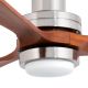 Lustre cu ventilator - Lustra cu Ventilator si telecomanda LANTAU L LED nickel/ lemn maro