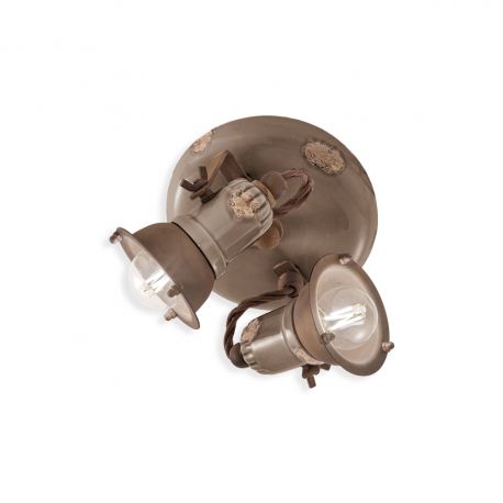 Plafoniere - Plafoniera cu 2 spoturi design retro realizata manual din ceramica LOFT