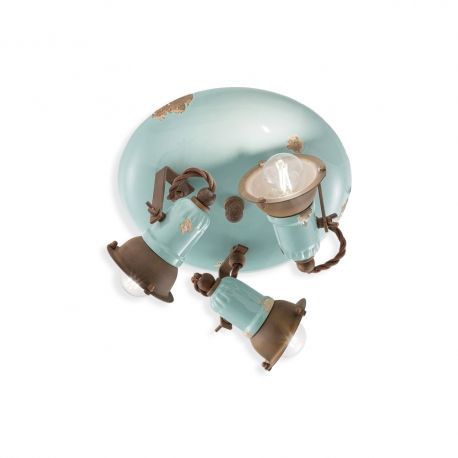 Plafoniere - Plafoniera cu 3 spoturi design retro realizata manual din ceramica LOFT