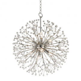Candelabre, Lustre - Candelabru LUX design modern DUNKIRK nichel lucios, 8 surse de lumina