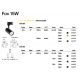 Spoturi, Proiectoare pe sina - Spot LED directionabil pentru sina Link, FOX 15W CRI80 41° 3000K WH