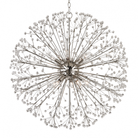 Candelabre, Lustre - Candelabru LUX design modern DUNKIRK nichel lucios, cu 10 surse de lumina
