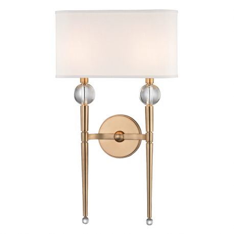 Aplice, corpuri de iluminat pentru pereti - Aplica de perete design clasic ROCKLAND alama antichizata, cu 2 surse de lumina