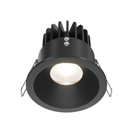 Spoturi tavan fals - Spot LED incastrabil dimabil design modern IP65 Zoom negru 8,5cm 12W