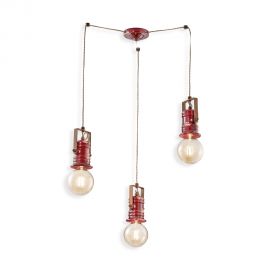 Lustra cu 3 pendule design retro realizata manual din ceramica URBAN