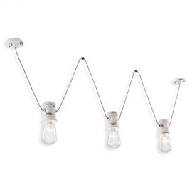 Lustra cu 3 pendule design retro realizata manual din ceramica URBAN