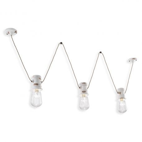 Pendule, Lustre suspendate - Lustra cu 3 pendule design retro realizata manual din ceramica URBAN