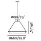 Pendule - Lustra/Pendul iluminat exterior decorativ SAIGON cone W70 gri/maro