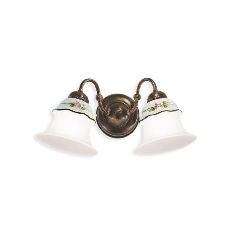 Aplice, corpuri de iluminat pentru pereti - Aplica design clasic cu decor ceramic realizat manual FERRARA