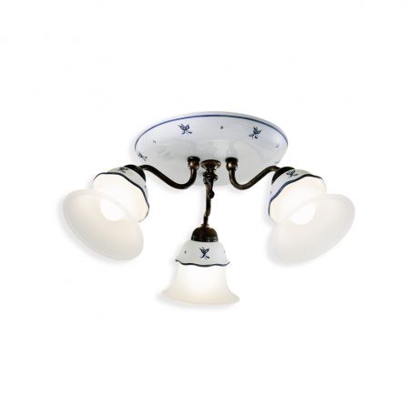 Plafoniere - Plafoniera design clasic cu decor ceramic realizat manual FERRARA