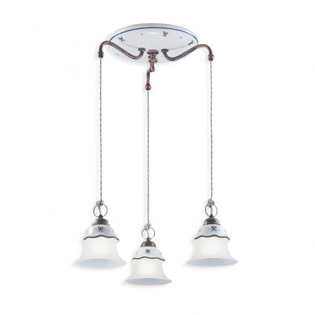 Pendule, Lustre suspendate - Lustra design clasic cu decor ceramic realizat manual FERRARA