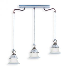 Pendule, Lustre suspendate - Lustra design clasic cu decor ceramic realizat manual FERRARA