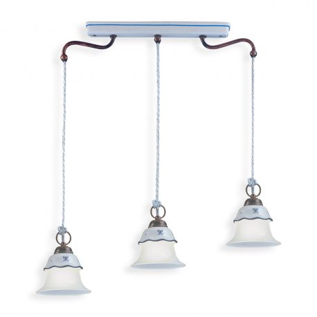 Pendule, Lustre suspendate - Lustra design clasic cu decor ceramic realizat manual FERRARA