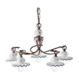 Candelabre, Lustre - Candelabru cu 5 brate design clasic realizat manual din ceramica ROMA