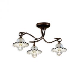 Lustra cu 3 brate design clasic realizat manual din ceramica ROMA