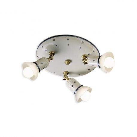 Plafoniere cu spoturi, Spoturi aplicate - Plafoniera cu 3 spoturi realizata manual din ceramica SAVONA