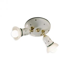 Plafoniere cu spoturi, Spoturi aplicate - Plafoniera cu 2 spoturi realizata manual din ceramica SAVONA