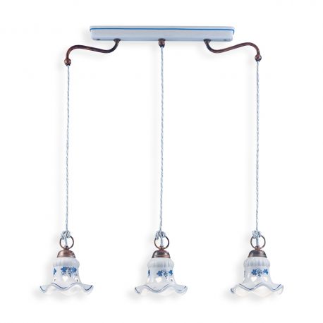 Pendule, Lustre suspendate - Lustra clasica cu 3 pendule realizata manual din ceramica CHIETI