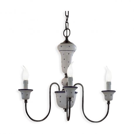 Candelabre, Lustre - Candelabru clasic cu 3 brate realizat manual din ceramica SANREMO