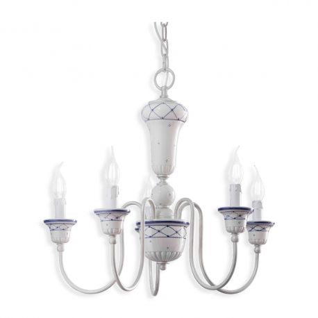 Candelabre, Lustre - Candelabru clasic cu 5 brate realizat manual din ceramica SANREMO
