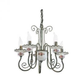 Candelabru clasic cu 5 brate realizat manual din ceramica SANREMO