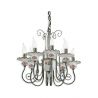 Candelabru clasic cu 8 brate realizat manual din ceramica SANREMO