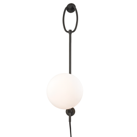 Aplice, corpuri de iluminat pentru pereti - Aplica de perete portabila, cu intrerupator pe cablu, design modern GINA, bronz a...